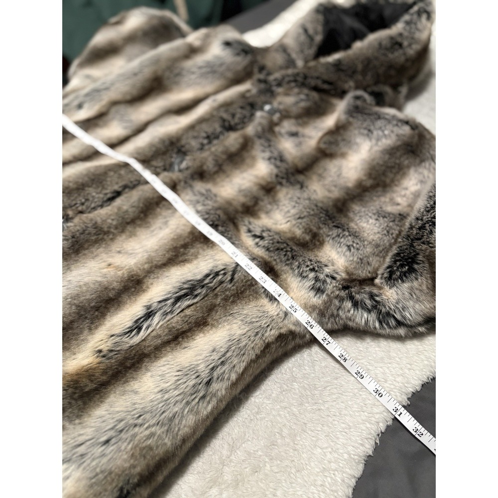 Vintage Alpine Studio Faux Fur Jacket Women's Large Gray Brown USA Made - Picture 4 of 8